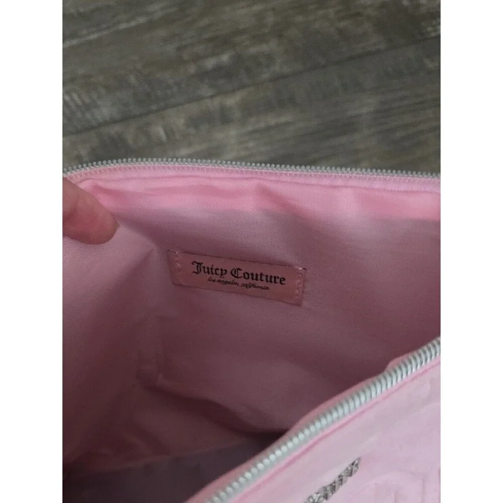 Juicy Couture Light Pink Quilted Logo Cosmetic Pouch